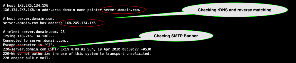 rDNS check and SMTP Banner check