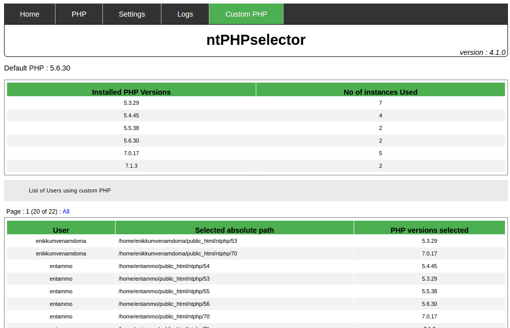 ntPHPselector - Custom